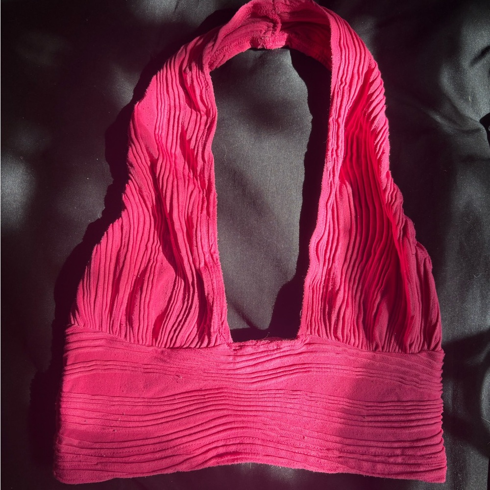 SHEIN Pink Halter Crop Top
